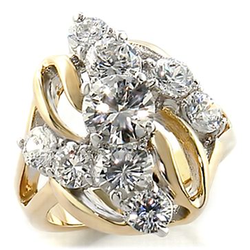 MAJESTIC 4CT CZ CLUSTER RING 14KGP-size5/6/7
